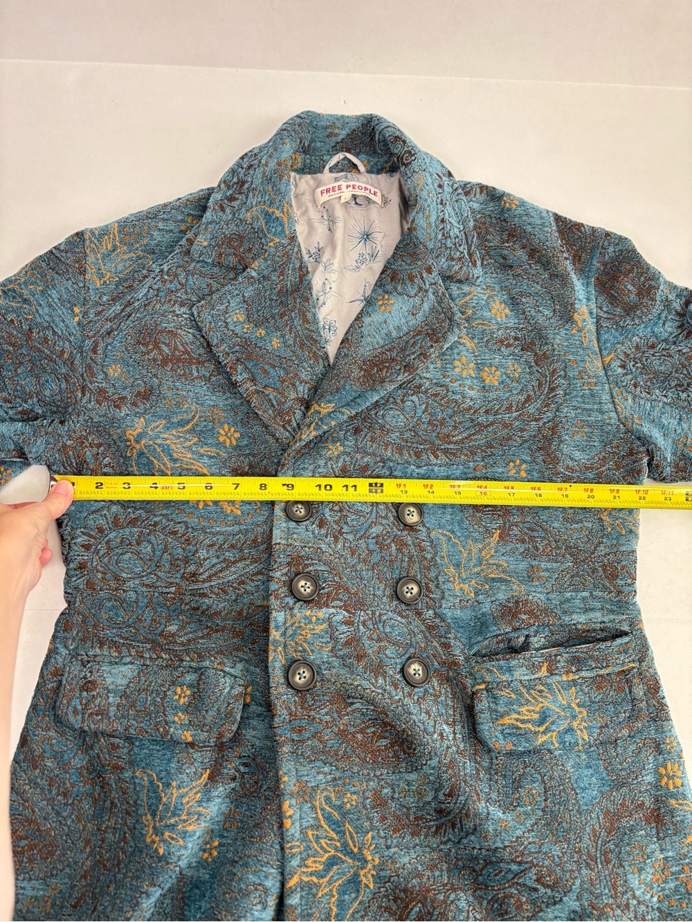 Free People Micah Duster Jacket in Blue Size S - Picture 15 of 16